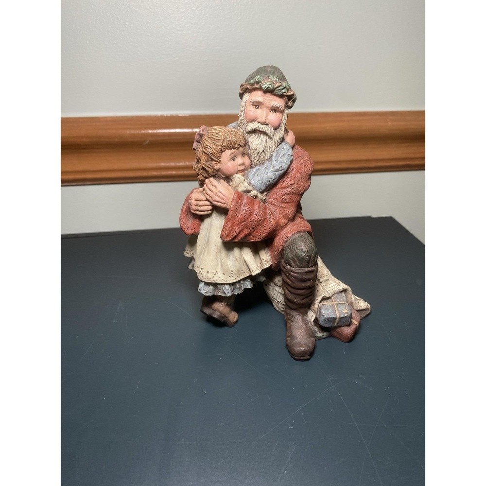 Sarah's Attic 'Gift Of Christmas" Santa With Child Figurine Limited Collectible